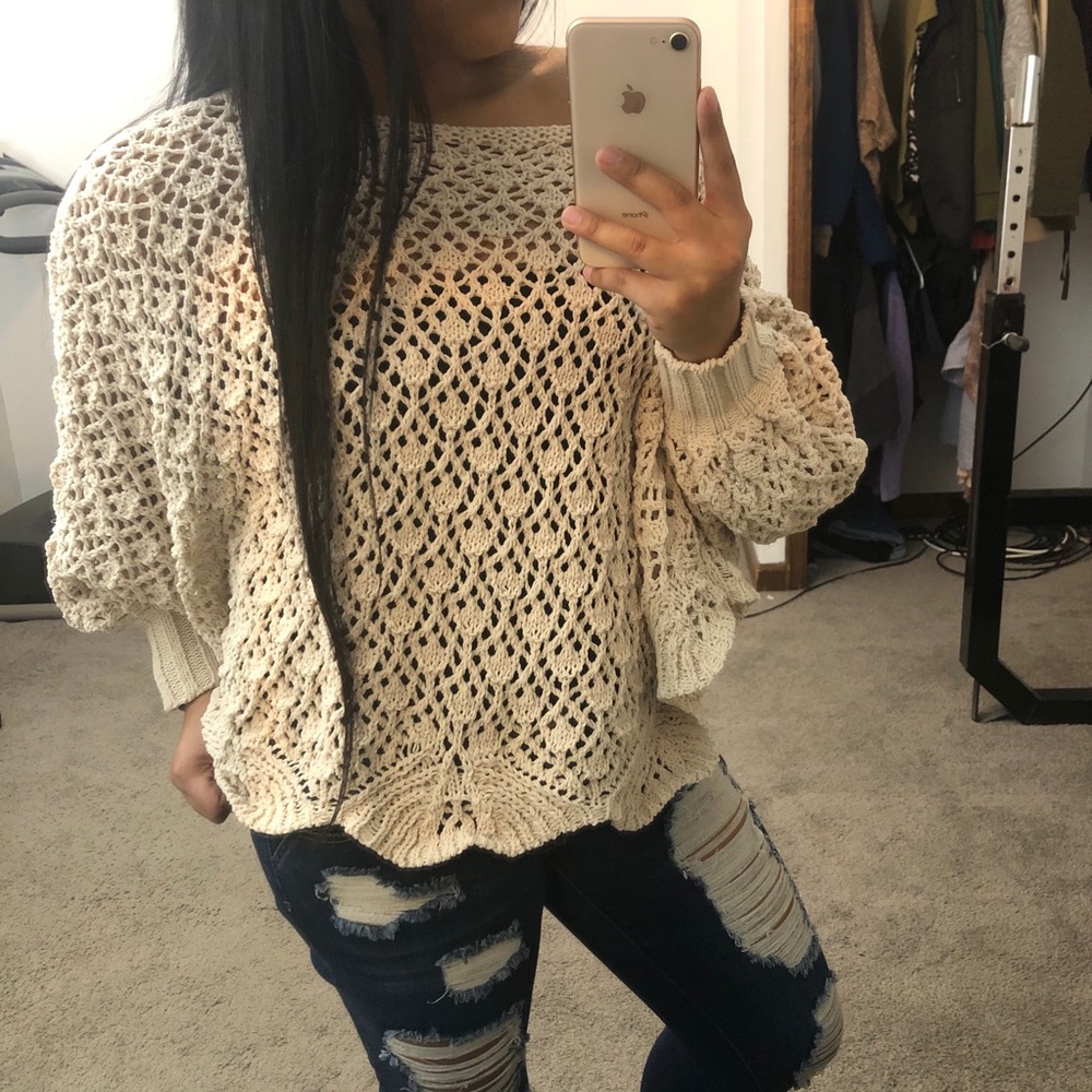 NWT Jessica Simpson Crochet Poncho Sweater